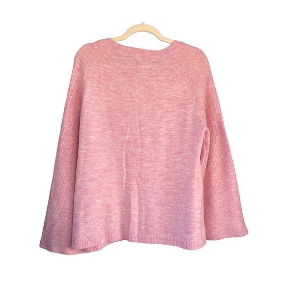 Premise Pink‎ Sweater Knit Pullover Bell Sleeve Cozy Casual Top Size M - Picture 2 of 4